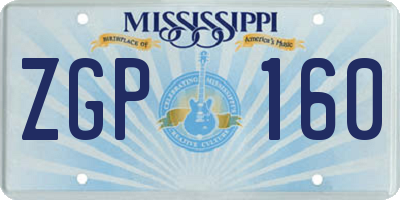 MS license plate ZGP160