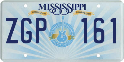 MS license plate ZGP161