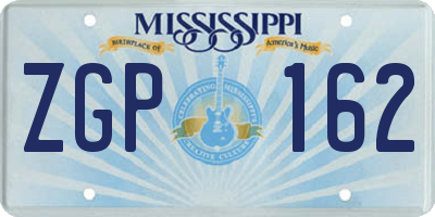 MS license plate ZGP162
