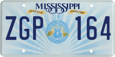 MS license plate ZGP164