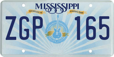 MS license plate ZGP165