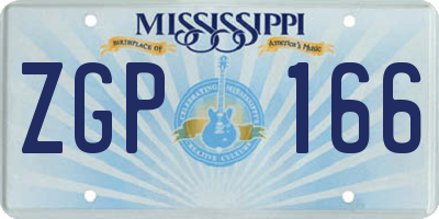 MS license plate ZGP166