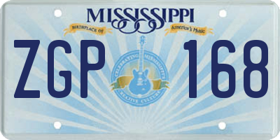 MS license plate ZGP168