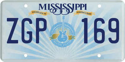 MS license plate ZGP169
