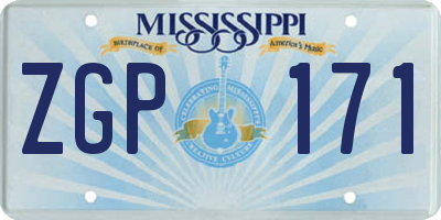 MS license plate ZGP171