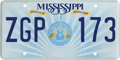 MS license plate ZGP173