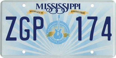 MS license plate ZGP174