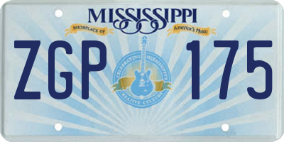 MS license plate ZGP175