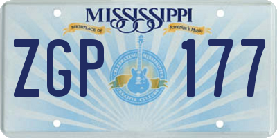 MS license plate ZGP177