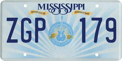 MS license plate ZGP179