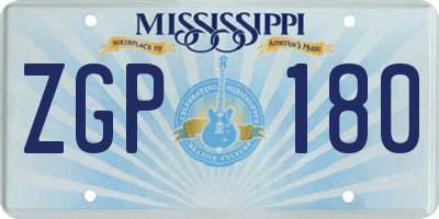 MS license plate ZGP180