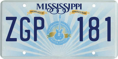 MS license plate ZGP181