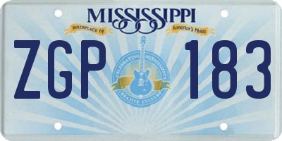 MS license plate ZGP183