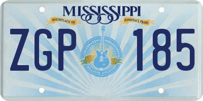 MS license plate ZGP185