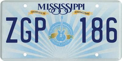 MS license plate ZGP186