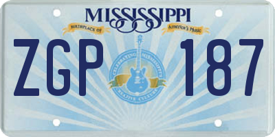 MS license plate ZGP187