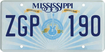 MS license plate ZGP190