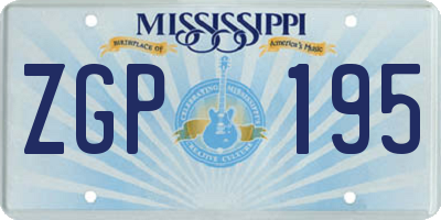 MS license plate ZGP195