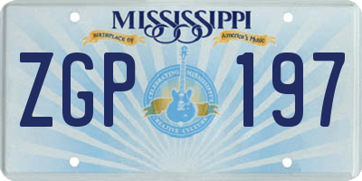 MS license plate ZGP197