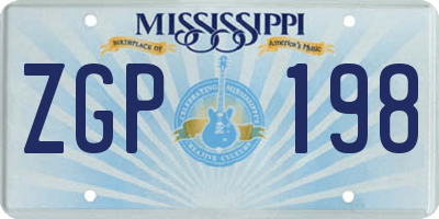 MS license plate ZGP198