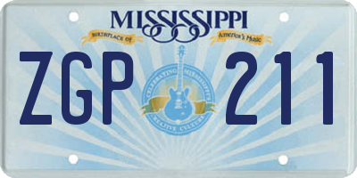 MS license plate ZGP211