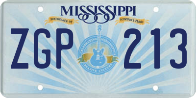 MS license plate ZGP213