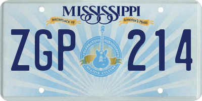 MS license plate ZGP214