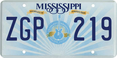 MS license plate ZGP219