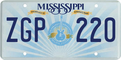 MS license plate ZGP220