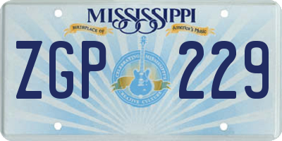 MS license plate ZGP229