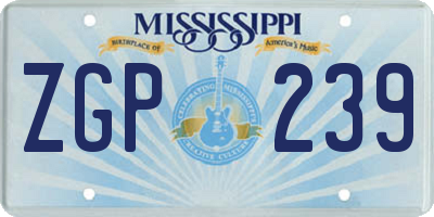 MS license plate ZGP239