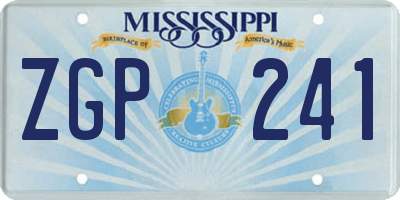 MS license plate ZGP241