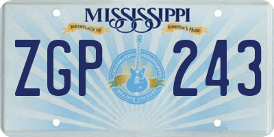 MS license plate ZGP243