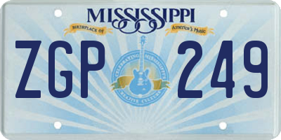 MS license plate ZGP249