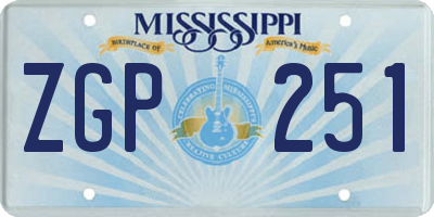 MS license plate ZGP251