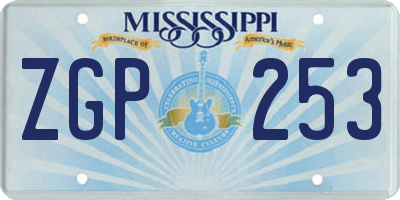MS license plate ZGP253