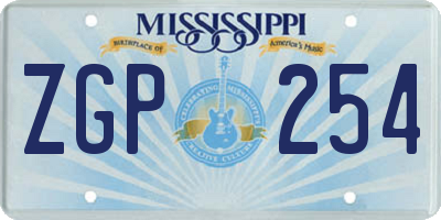 MS license plate ZGP254