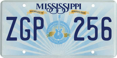 MS license plate ZGP256