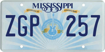MS license plate ZGP257