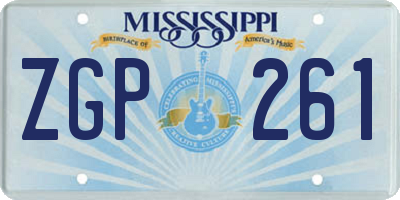 MS license plate ZGP261