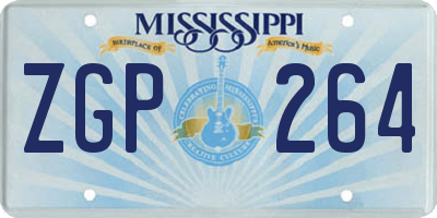 MS license plate ZGP264