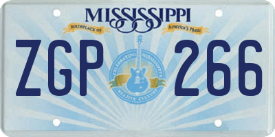 MS license plate ZGP266