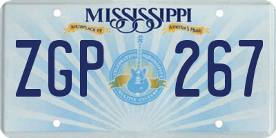 MS license plate ZGP267