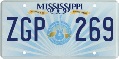 MS license plate ZGP269