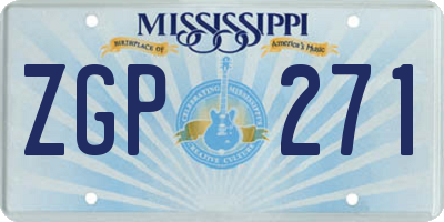 MS license plate ZGP271