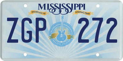 MS license plate ZGP272