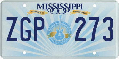 MS license plate ZGP273