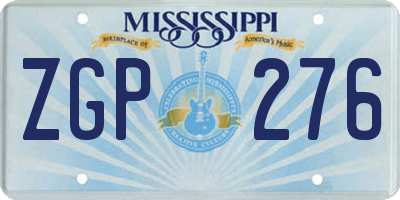 MS license plate ZGP276
