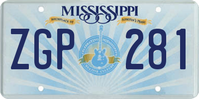 MS license plate ZGP281