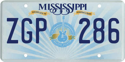 MS license plate ZGP286